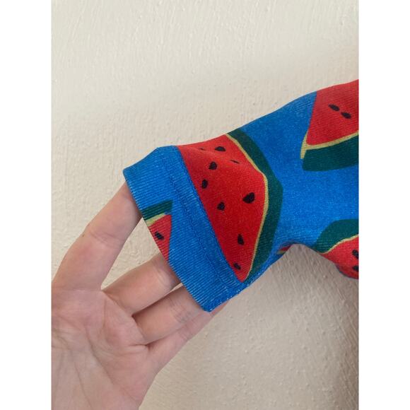 Hanna Andersson Summer Sweet On Equator Blue Watermelon Pajama Top Tshirt 6-7 - Picture 4 of 5